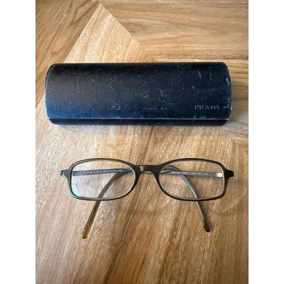 Vintage Prada Matte Hunter Green Skinny Metal VPR 14E Frames main image 6